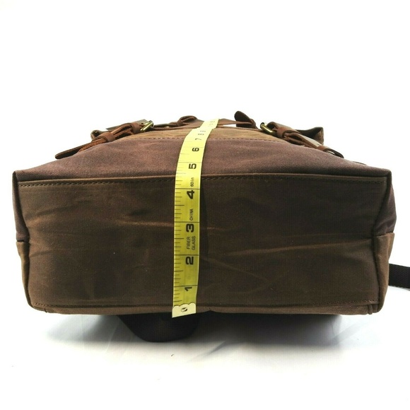 Waxed Canvas With Leather Trim Roll Top Backpack - Picture 7 of 8